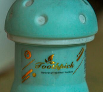 TOOTHPICK HOLDER WITH BAMBOO PICKS