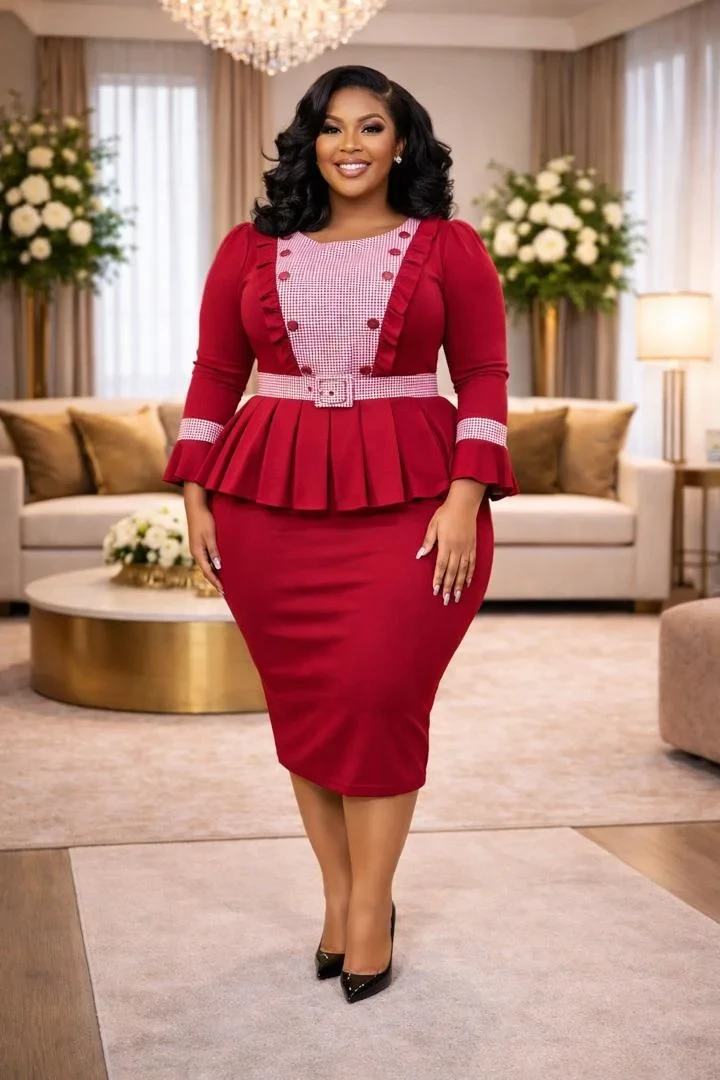 Elegant Peplum Church Dress